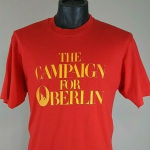 Vintage Oberlin College T Shirt XL 80s THE CAMPAIGN FOR OBERLIN Ohio Town Tee